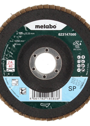 Disco de lijado de láminas Metabo, disco dentado P 40 125 mm 22,23 mm (10 x 623147000) para amoladoras angulares