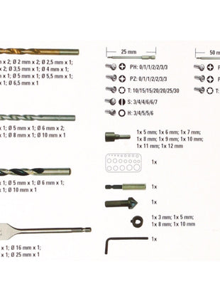 Juego de brocas Metabo SP 86 piezas (626708000) ranuradas / Phillips / Pozidriv / Torx / Allen