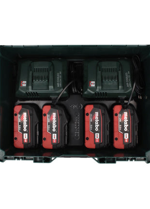 Set básico Metabo 18 V LiHD + 4x baterías 5,5 Ah + 2x cargador ASC 55 + metaBOX