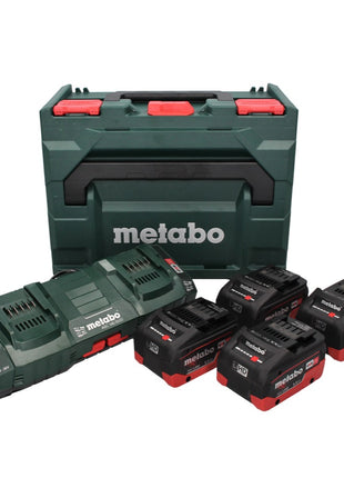 Set básico Metabo 18 V LiHD + 4x baterías 5,5 Ah + cargador ASC 145 DUO + ​​metaBOX