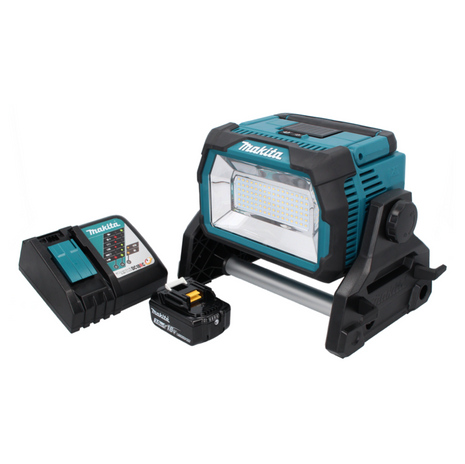 Makita DML 809 RF1 Faro da cantiere LED a batteria 18 V 10000 lm + 1x batteria ricaricabile 3,0 Ah + caricatore