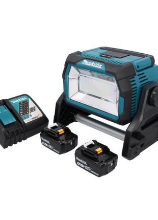 Makita DML 809 RF Akku LED Baustrahler 18 V 10000 lm + 2x Akku 3,0 Ah + Ladegerät