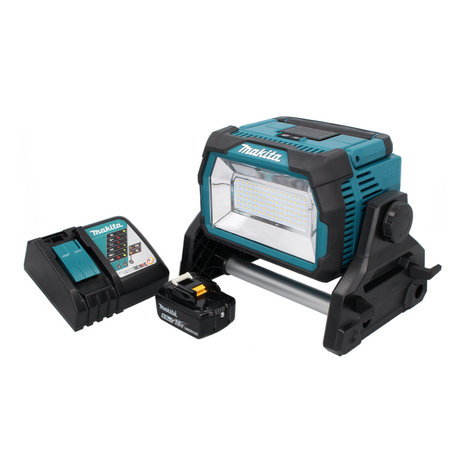 Makita DML 809 RG1 Foco de construcción LED con batería 18 V 10000 lm + 1x batería 6,0 Ah + cargador