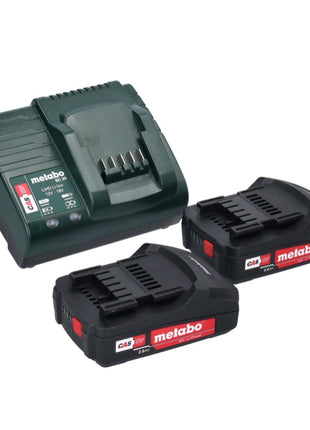 Metabo SB 18 set taladro percutor inalámbrico 18 voltios 48 Nm (602245880) + 2x baterías 2,0 Ah + cargador + juego de brocas de 88 piezas + maletín