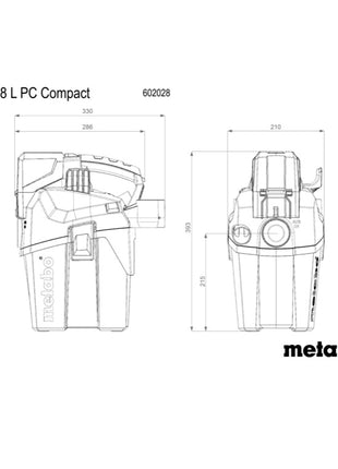 Metabo AS 18 L PC Compact Akku Sauger 18 V 6 l IPX4 Staubklasse L ( 602028850 ) Nass und Trocken Solo - ohne Akku, ohne Ladegerät