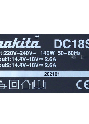 Makita Power Source Kit 18 V mit 2x BL 1820 B 2,0 Ah Akku ( 197254-9 ) + DC 18 SH Doppel Ladegerät ( 199687-4 )