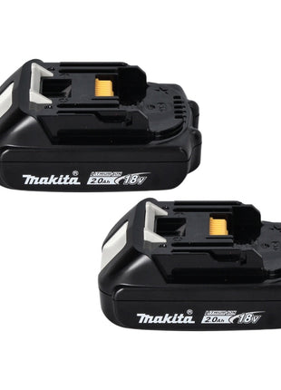 Kit de fuente de alimentación Makita 18 V con 2x batería BL 1820 B 2.0 Ah (197254-9) + cargador doble DC 18 SH (199687-4) + Makpac