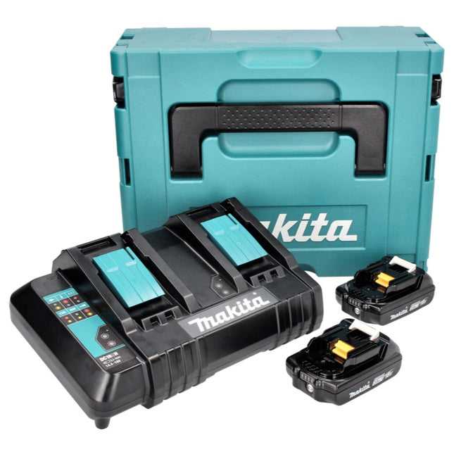 Makita Power Source Kit 18 V mit 2x BL 1820 B 2,0 Ah Akku ( 197254-9 ) + DC 18 SH Doppel Ladegerät ( 199687-4 ) + Makpac