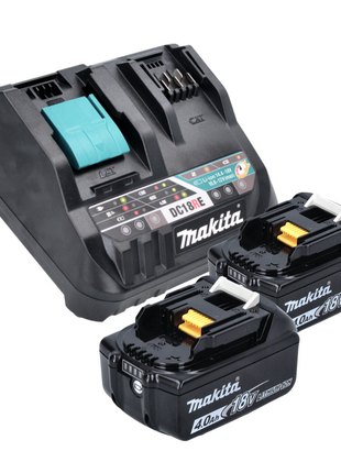 Makita Power Source Kit 18 V avec 2x BL 1840 B batterie 4,0 Ah ( 2x197265-4 ) + DC 18 RE Multi chargeur rapide ( 198720-9 )