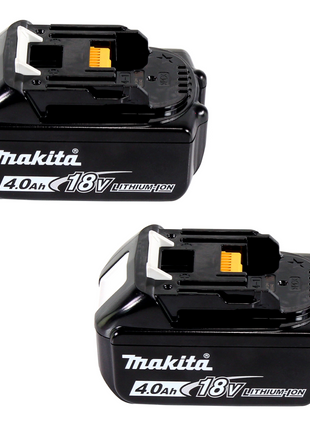 Kit de fuente de alimentación Makita de 18 V con 2 baterías BL 1840 B de 4,0 Ah (2x 197265-4) + cargador multirápido DC 18 RE (198720-9)