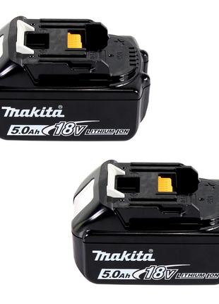 Makita Kit de source d'alimentation 18 V avec - 2x Batteries BL 1850 B 5,0 Ah (2x 197280-8) + Chargeur multi-rapide DC 18 RE (198720-9)