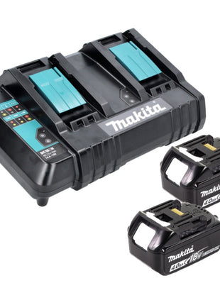 Kit d'alimentation Makita 18 V avec 2 batteries BL 1840 B 4,0 Ah (197265-4) + double chargeur DC 18 SH (199687-4)