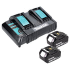 Kit d'alimentation Makita 18 V avec 2 batteries BL 1840 B 4,0 Ah (197265-4) + double chargeur DC 18 SH (199687-4)