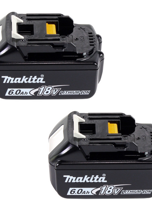 Makita Power Source Kit 18 V avec - 2x Batteries BL 1860 B 6,0 Ah (2x 197422-4) + Chargeur rapide multiple DC 18 RE (198720-9)