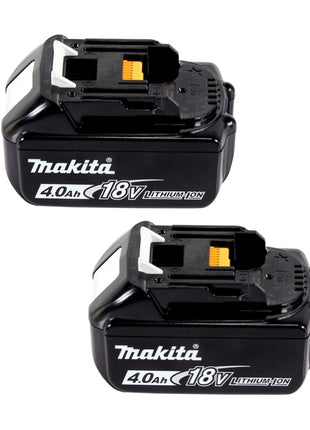 Kit source d'alimentation Makita 18 V avec 2 batteries BL 1840 B 4,0 Ah (197265-4) + double chargeur DC 18 SH (199687-4) + Makpac