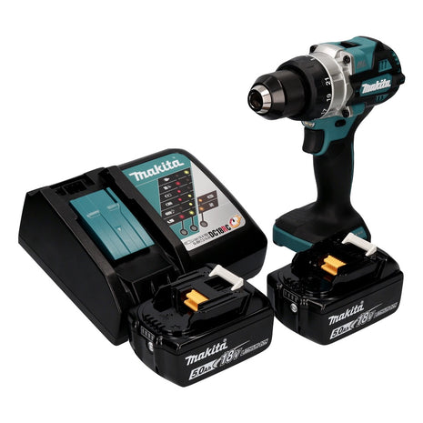 Makita DDF 486 RT Akku Bohrschrauber 18 V 130 Nm Brushless + 2x Akku 5,0 Ah + Ladegerät