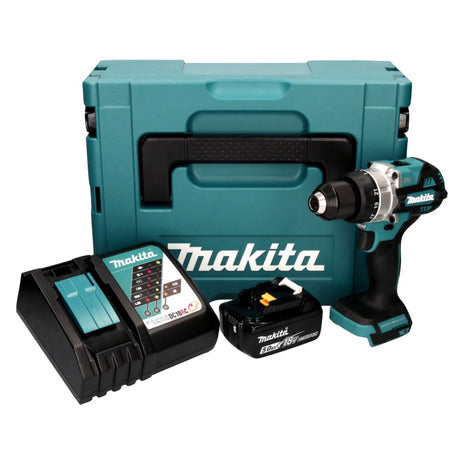 Makita DDF 486 RT1J akumulatorowa wiertarko-wkrętarka 18 V 130 Nm bezszczotkowa + 1x akumulator 5,0 Ah + ładowarka + Makpac