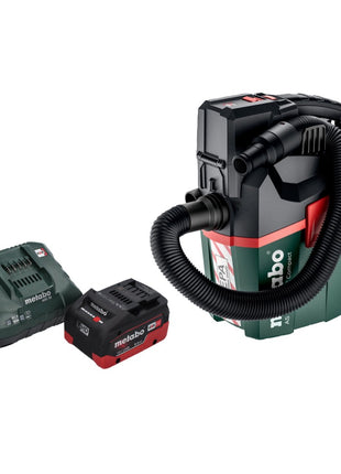 Metabo AS 18 HEPA PC Aspirador de batería compacto 18 V 6 l Aspirador en seco y húmedo con función de soplado + 1x batería 8,0 Ah + cargador