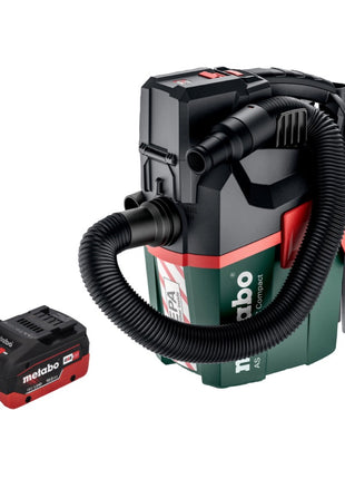 Metabo AS 18 HEPA PC Compact Akku Sauger 18 V 6 l Nass und Trocken Sauger mit Blasfunktion + 1x Akku 10,0 Ah - ohne Ladegerät