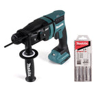 Taladro percutor inalámbrico Makita DHR 182 Z 18 V 1,7 J SDS plus sin escobillas + juego de taladro de 5 piezas - sin batería, sin cargador