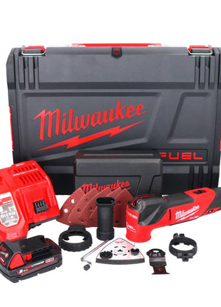 Milwaukee M18 FMT-201X FUEL Akku Multitool 18 V Brushless + 1x Akku 2,0 Ah + Ladegerät + 7 tlg. Zubehör Set + HD Box