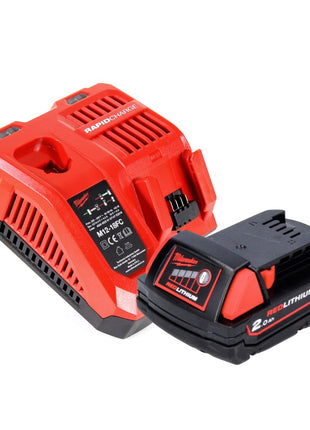 Milwaukee M18 FMT-201X FUEL Akku Multitool 18 V Brushless + 1x Akku 2,0 Ah + Ladegerät + 7 tlg. Zubehör Set + HD Box