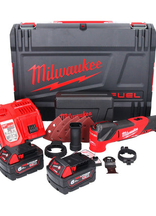 Milwaukee M18 FMT-602X FUEL Akku Multitool 18 V Brushless + 2x Akku 6,0 Ah + Ladegerät + 7 tlg. Zubehör Set + HD Box