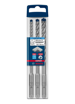 Bosch EXPERT SDS Plus-7X Hammerbohrer Set 6 / 8 / 10 mm 3 tlg. ( 2608900196 ) für Beton / Stein - Nachfolger von 2608576201