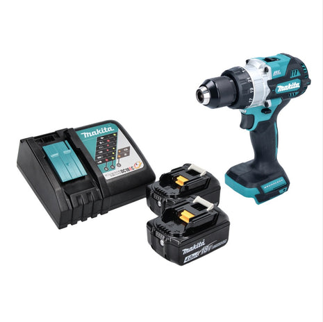 Makita DHP 486 RM Perceuse-visseuse à percussion sans fil 18 V 130 Nm Brushless + 2x batterie 4,0 Ah + chargeur