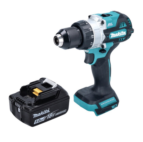 Makita DHP 486 T1 Perceuse-visseuse à percussion sans fil 18 V 130 Nm Brushless + 1x batterie 5,0 Ah - sans chargeur