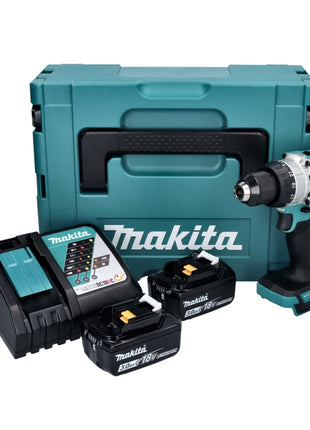 Makita DHP 486 RFJ Akku Schlagbohrschrauber 18 V 130 Nm Brushless + 2x Akku 3,0 Ah + Ladegerät + Makpac