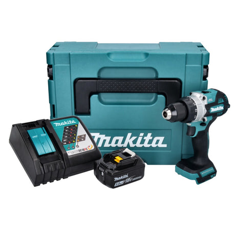 Makita DHP 486 RT1J trapano a percussione a batteria 18 V 130 Nm brushless + 1x batteria ricaricabile 5,0 Ah + caricabatterie + Makpac