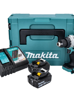 Makita DHP 486 RTJ Akku Schlagbohrschrauber 18 V 130 Nm Brushless + 2x Akku 5,0 Ah + Ladegerät + Makpac