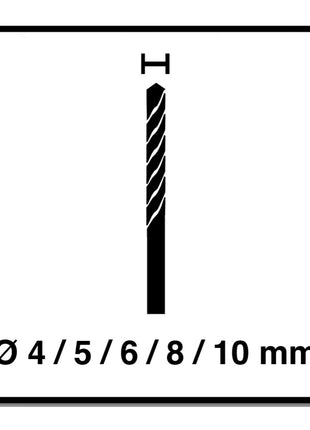 Alpen Profi Granit PG 5 tlg. Hartmetall Granitbohrer Set 4 - 10 mm DIN ISO 5468 PGM zertifiziert