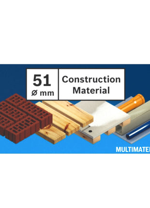 Bosch EXPERT Juego básico de sierra perforadora para materiales de construcción 51 x 60 mm (2608900463) Universal + adaptador de cambio de corriente (2608900526)