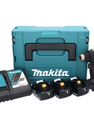 Makita DDF 484 TB3J perceuse-visseuse sans fil noir 18 V 54 Nm sans balais + 3x batteries 5,0 Ah + chargeur + Makpac