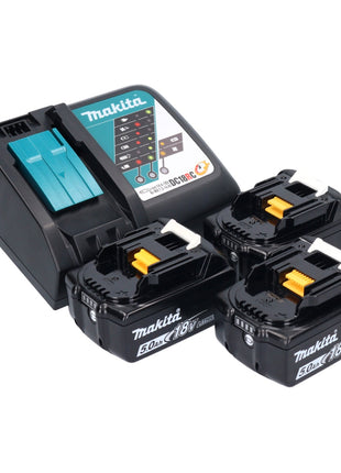 Makita DDF 484 TB3J perceuse-visseuse sans fil noir 18 V 54 Nm sans balais + 3x batteries 5,0 Ah + chargeur + Makpac