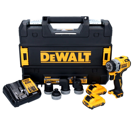 DeWalt DCD 703 L2T Perceuse-visseuse sans fil, sans balai 12 V 57,5 Nm + 2x Batteries 3 Ah + Chargeur + Coffret TSTAK + 4x Adaptateur de mandrin