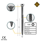 FORTE Tools Universal Holzschraube 5,0 x 80 mm T25 200 Stk. ( 000040113884 ) silber verzinkt Torx Senkkopf Teilgewinde