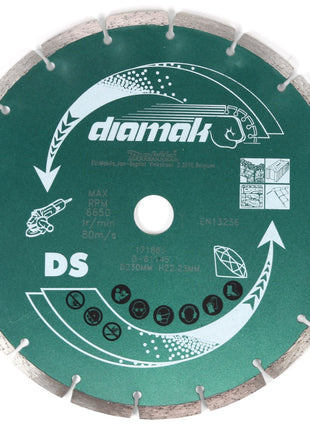 Makita Diamak 230 x 22,23 mm Disque à tronçonner diamant - 10 pièces (D-61145-10) pour pierre, béton