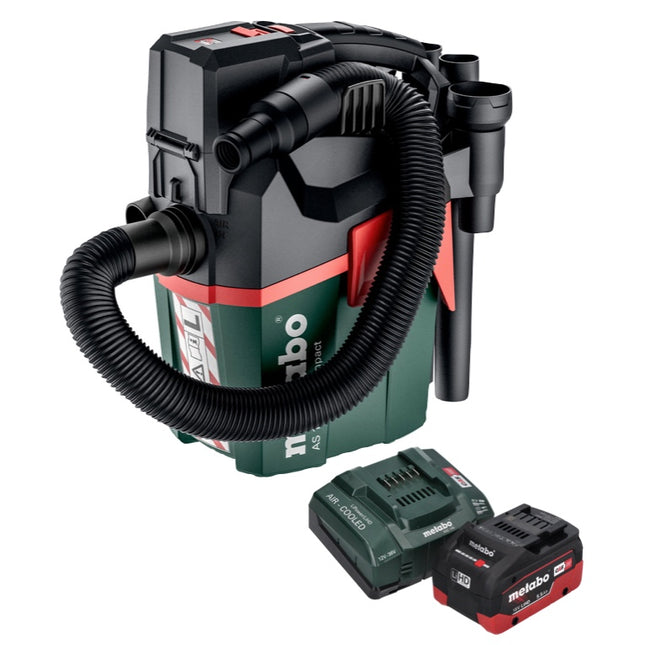 Metabo AS 18 L PC Compact Akku Sauger 18 V 6 l IPX4 Staubklasse L Nass und Trocken + 1x Akku 5,5 Ah + Ladegerät