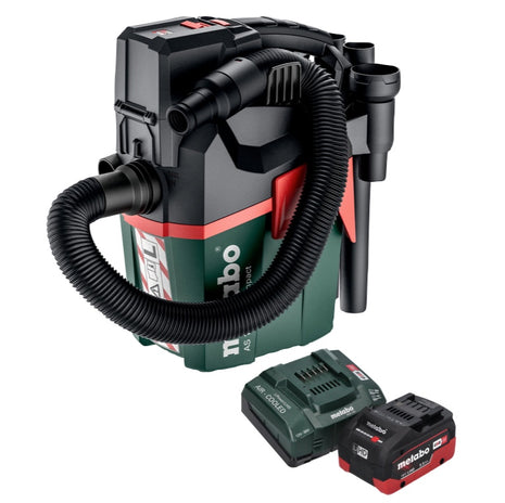 Metabo AS 18 L PC Aspirador de batería compacto 18 V 6 l IPX4 clase de polvo L húmedo y seco + 1x batería 5,5 Ah + cargador