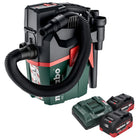 Metabo AS 18 L PC Compact Akku Sauger 18 V 6 l IPX4 Staubklasse L Nass und Trocken + 2x Akku 8,0 Ah + Ladegerät