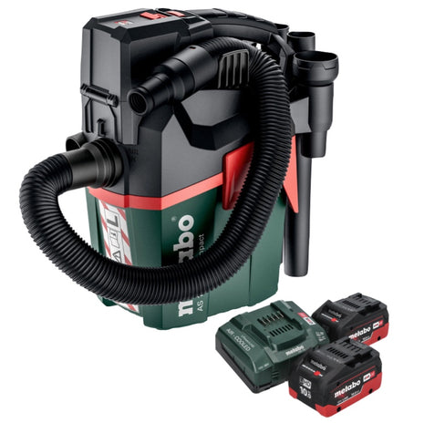 Metabo AS 18 L PC Compact Aspirateur sans fil 18 V 6 l IPX4 classe de poussière L eau et poussière + 2x batterie 10,0 Ah + chargeur