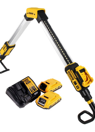 DeWalt DCL 045 D2 Akku Lampe LED KFZ Leuchte 12 / 18 V 1700 lm 0-360 Grad drehbare Halterung + 2x Akku 2,0 Ah + Ladegerät