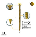 FORTE Tools Universal Holzschraube 3,5 x 35 mm T15 800 Stk. ( 4x 000051399469 ) gelb verzinkt Torx Senkkopf Vollgewinde