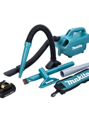 Makita DCL 184 A1 Akku Staubsauger 18 V 54 mbar 0,5 l + 1x Akku 2,0 Ah - ohne Ladegerät