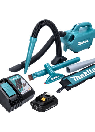 Makita DCL 184 RA1 Akku Staubsauger 18 V 54 mbar 0,5 l + 1x Akku 2,0 Ah + Ladegerät