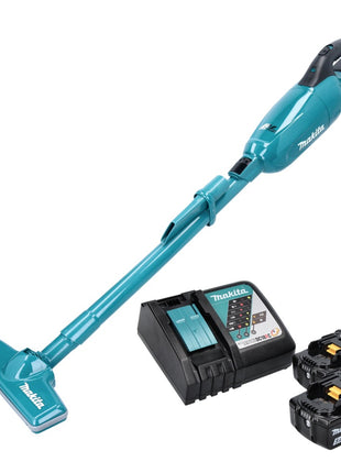 Makita DCL 280 FRT Akku Staubsauger 18 V Brushless + 2x Akku 5,0 Ah + Ladegerät