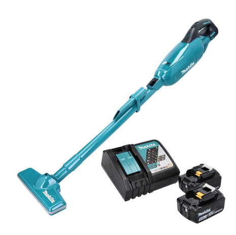 Aspirador de batería Makita DCL 280 FRT 18 V sin escobillas + 2x baterías 5,0 Ah + cargador